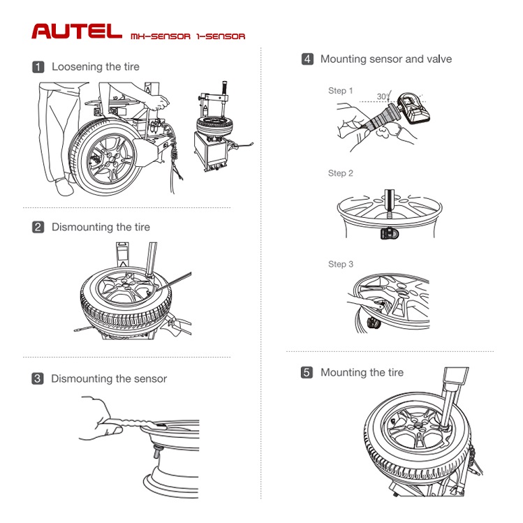 Instale el sensor Autel MX 315 433MHZ sensor TPMS