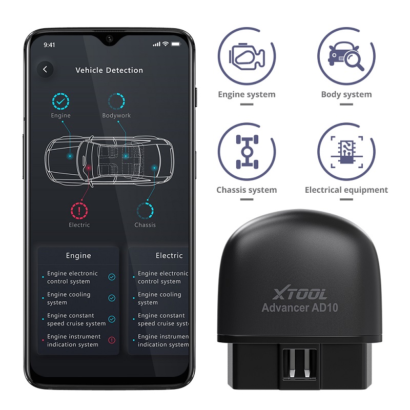 probador de sistema de motor automático bluetooth